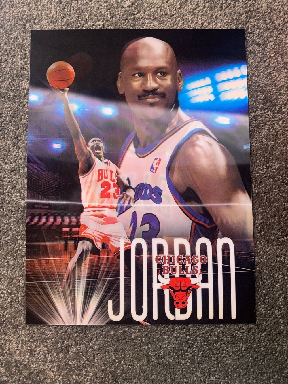 Michael Jordan, Chicago Bulls, NBA Basketball Holographic 3D Poster Wall Art